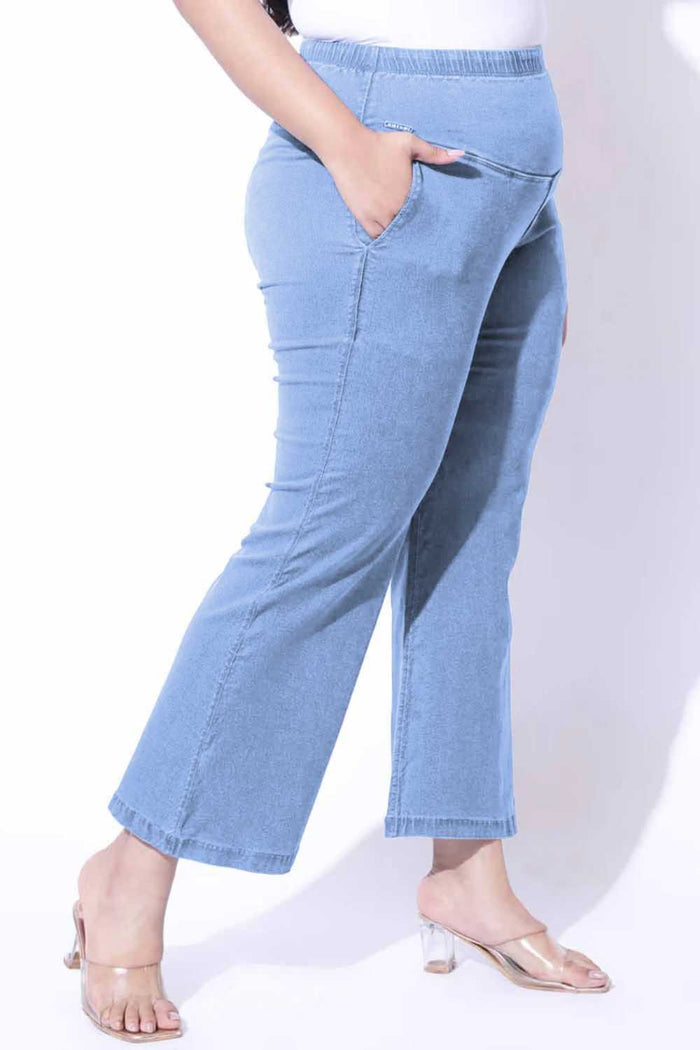 Plus Size Light Blue Flare Jeans