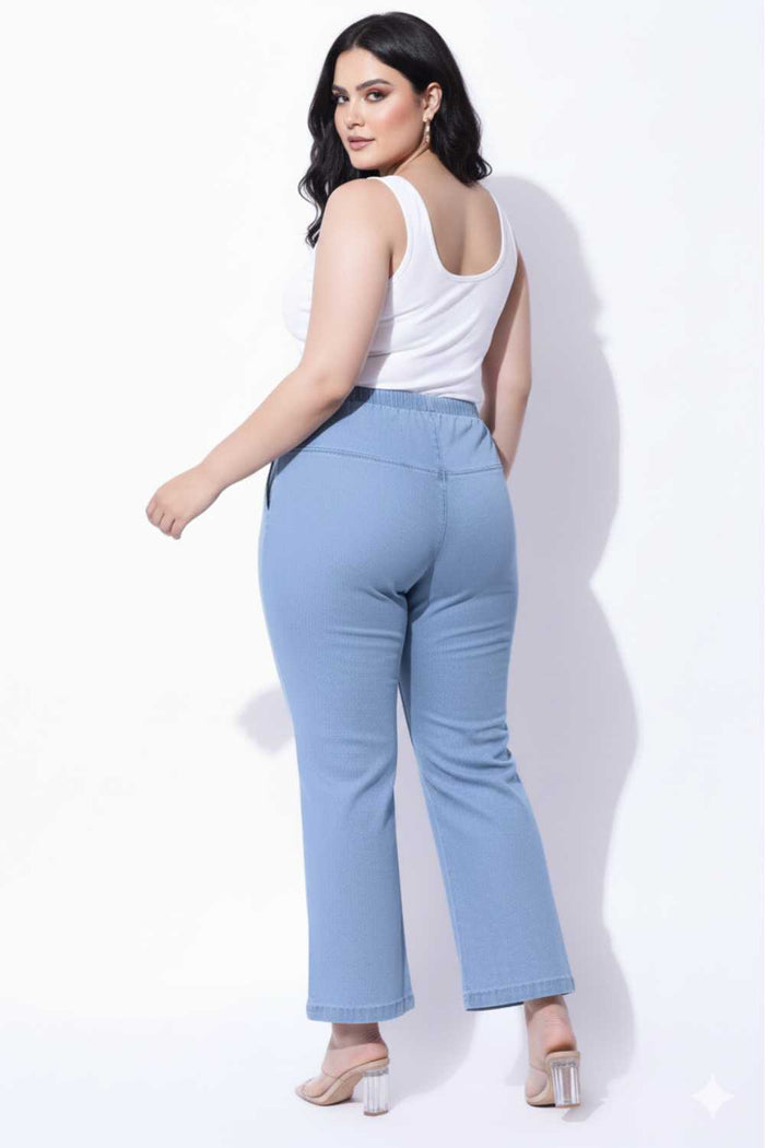 Plus Size Light Blue Flare Jeans