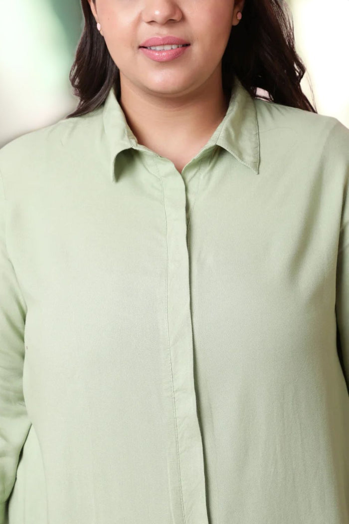 Plus Size Light Green Shirt