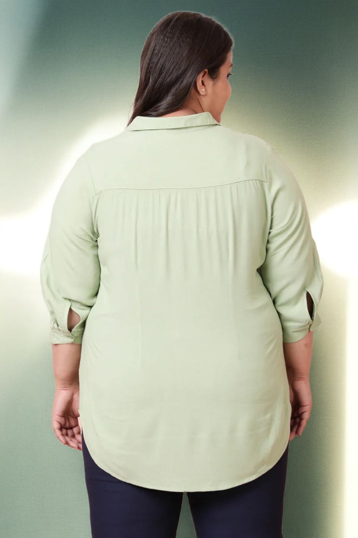 Plus Size Light Green Shirt