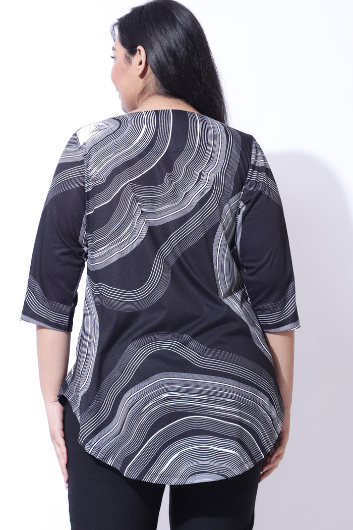 Plus Size Marble Centre Pleat Top