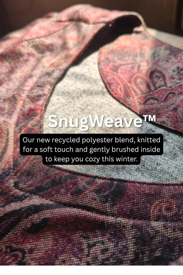 Plus Size Maroon Paisley SnugWeave Winter Dress