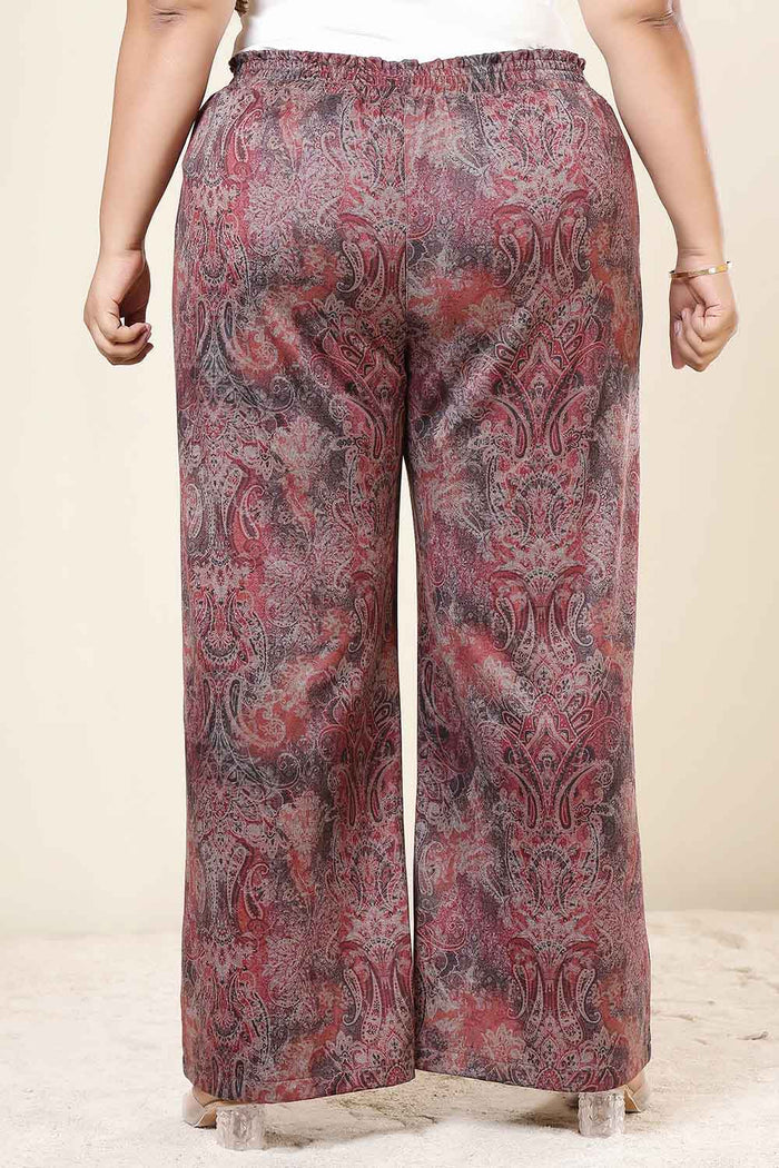 Plus Size Maroon Paisley SnugWeave™ Winter Top Coord Set