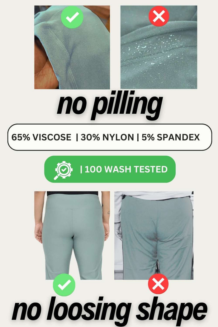 Plus Size Mint Green Tummy Shaper Flare Pants