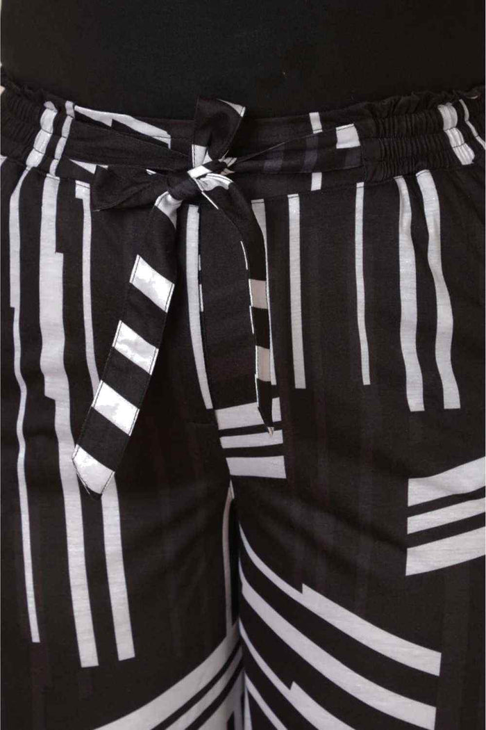 Plus Size Monochrome Black Printed Coord Set