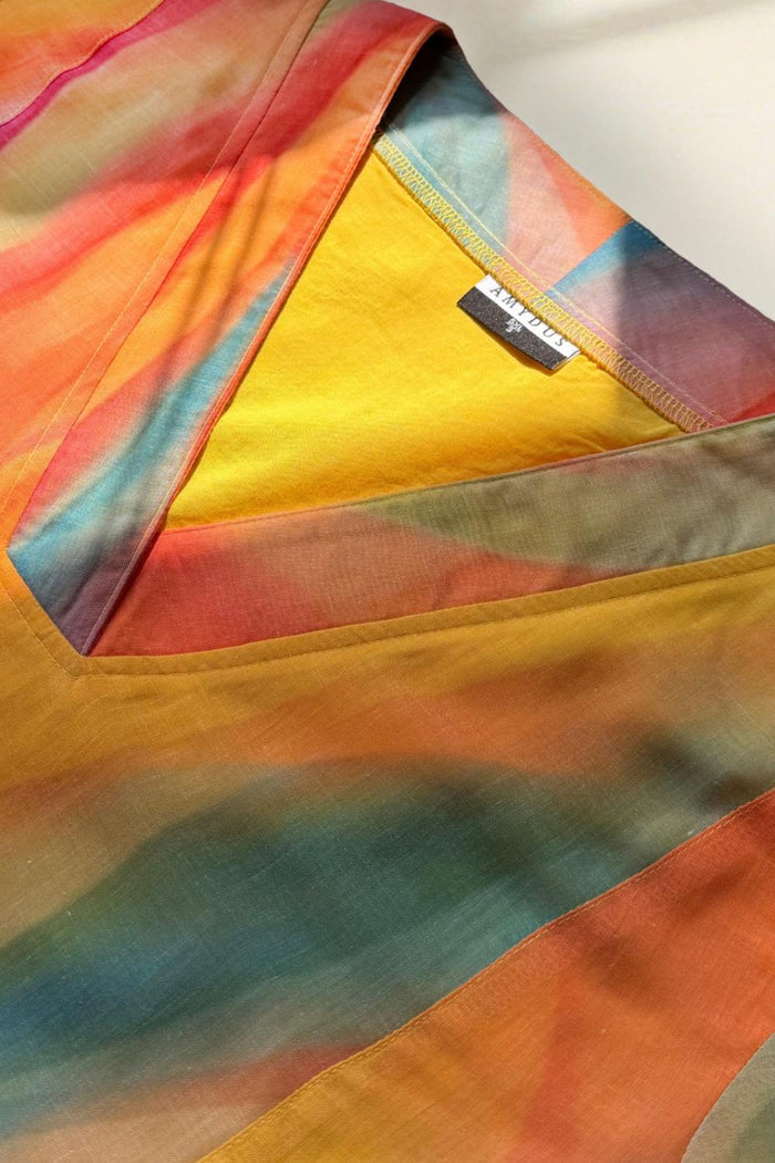 Plus Size Multicolor Abstract Print Sleeveless Cotton Midi Dress
