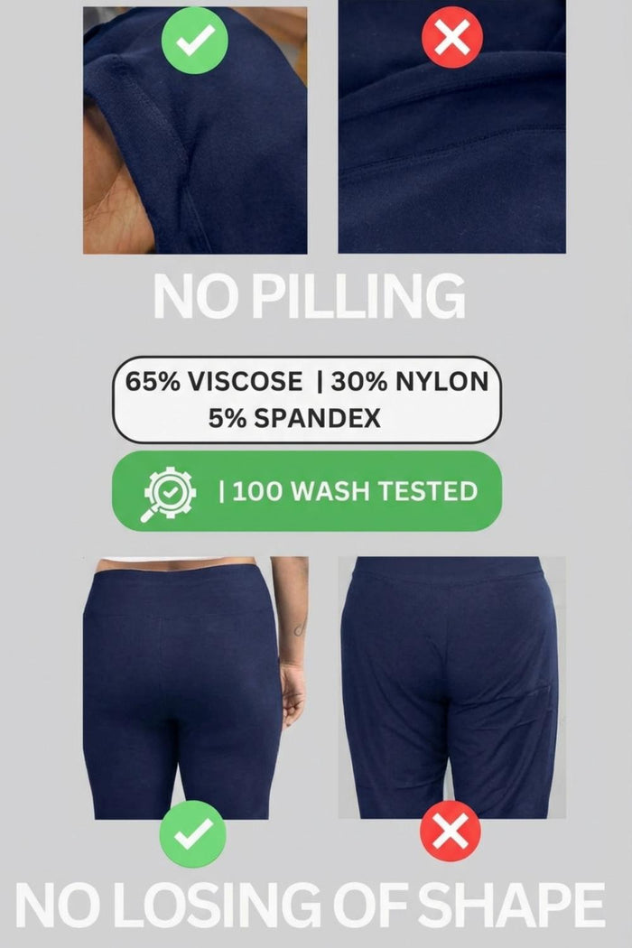 Plus Size Navy New Fit Tummy Tucker Crop Pants