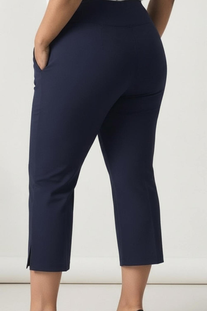 Plus Size Navy New Fit Tummy Tucker Crop Pants