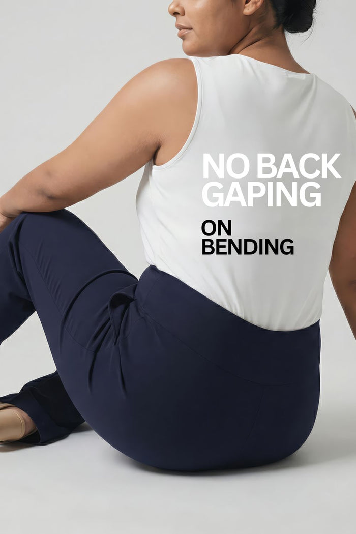 Plus Size Navy Tummy Shaper Boot Cut Pants