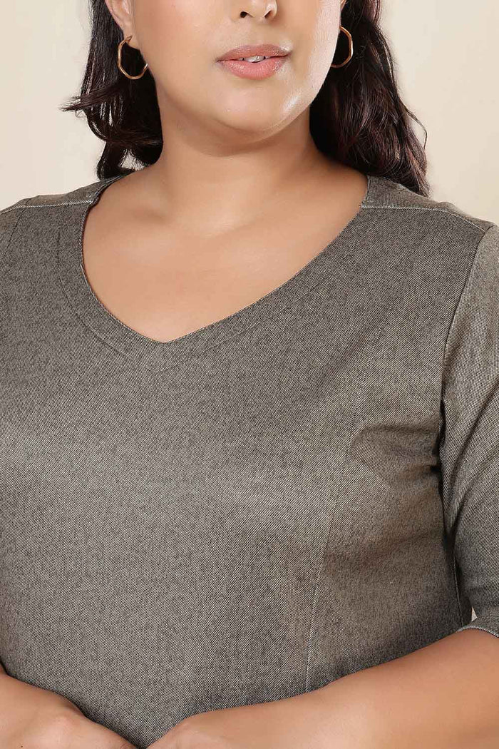 Plus Size Olive Green SnugWeave Winter Dress