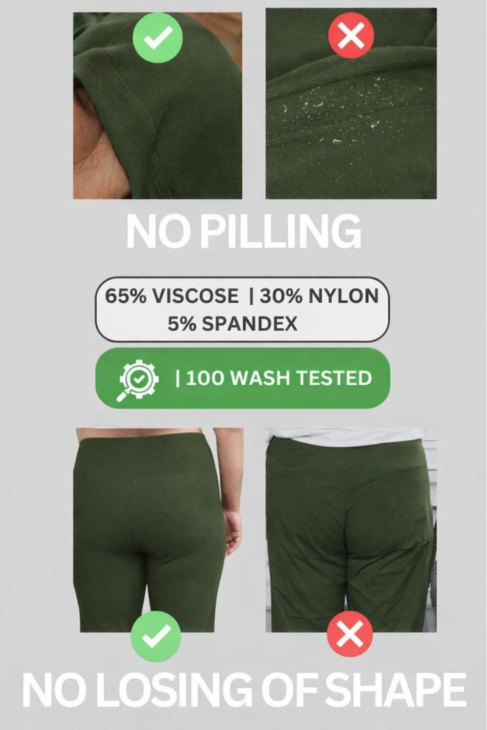 Plus Size Olive New Fit Tummy Tucker Crop Pants
