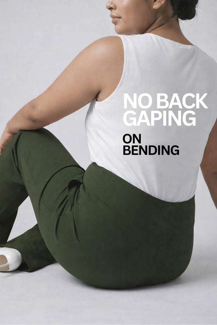 Plus Size Olive Tummy Shaper Boot Cut Pants