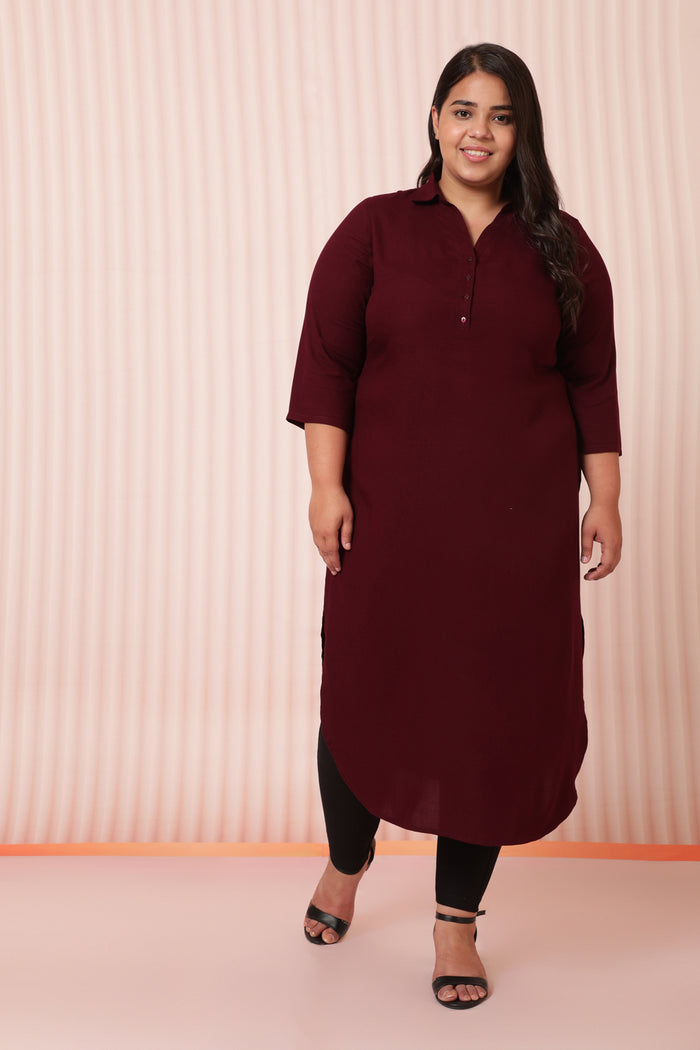 Plus Size Plum Kurta