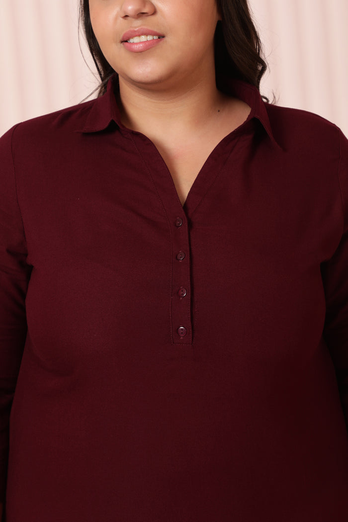 Plus Size Plum Kurta