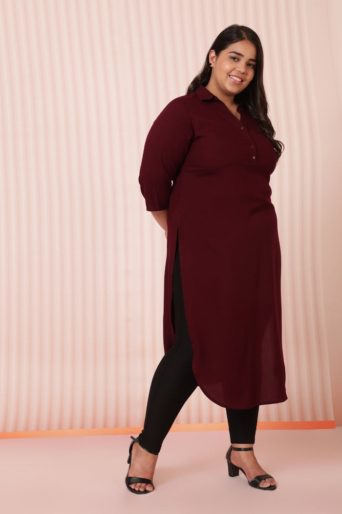 Plus Size Plum Kurta
