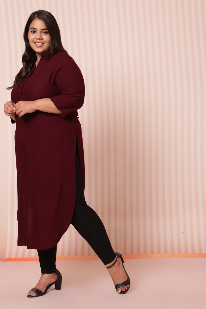 Plus Size Plum Kurta