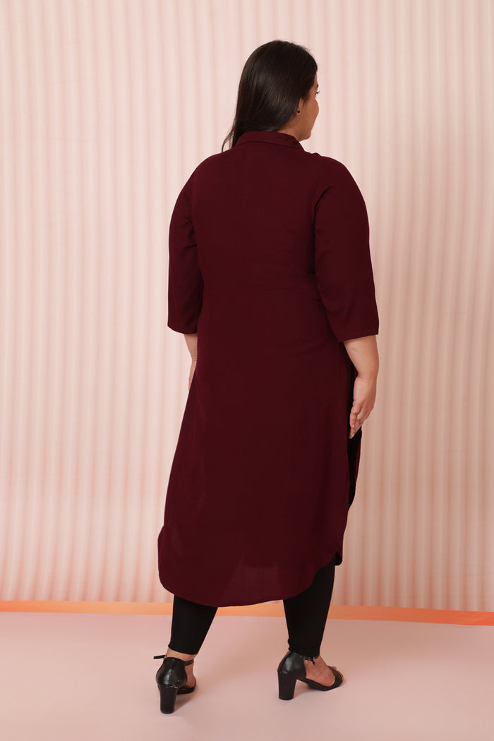 Plus Size Plum Kurta