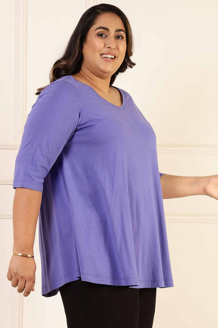 Plus Size Purple A line Tshirt