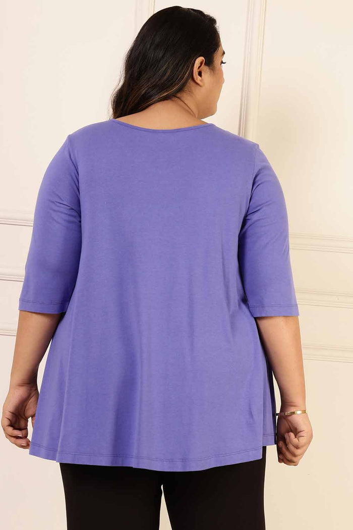 Plus Size Purple A line Tshirt