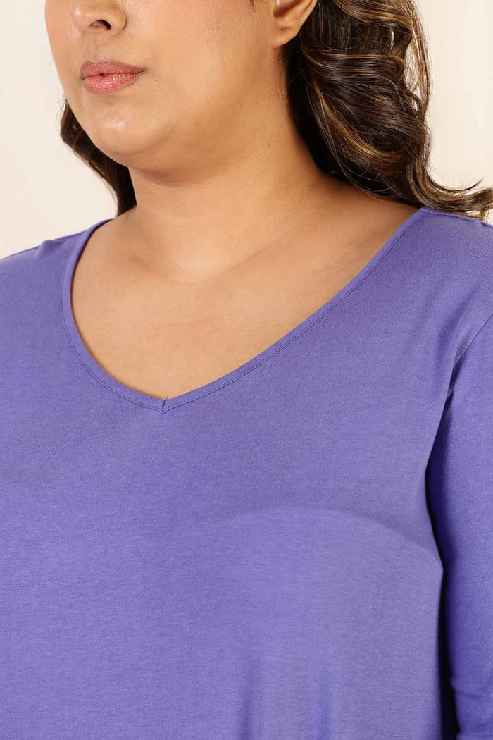 Plus Size Purple A line Tshirt