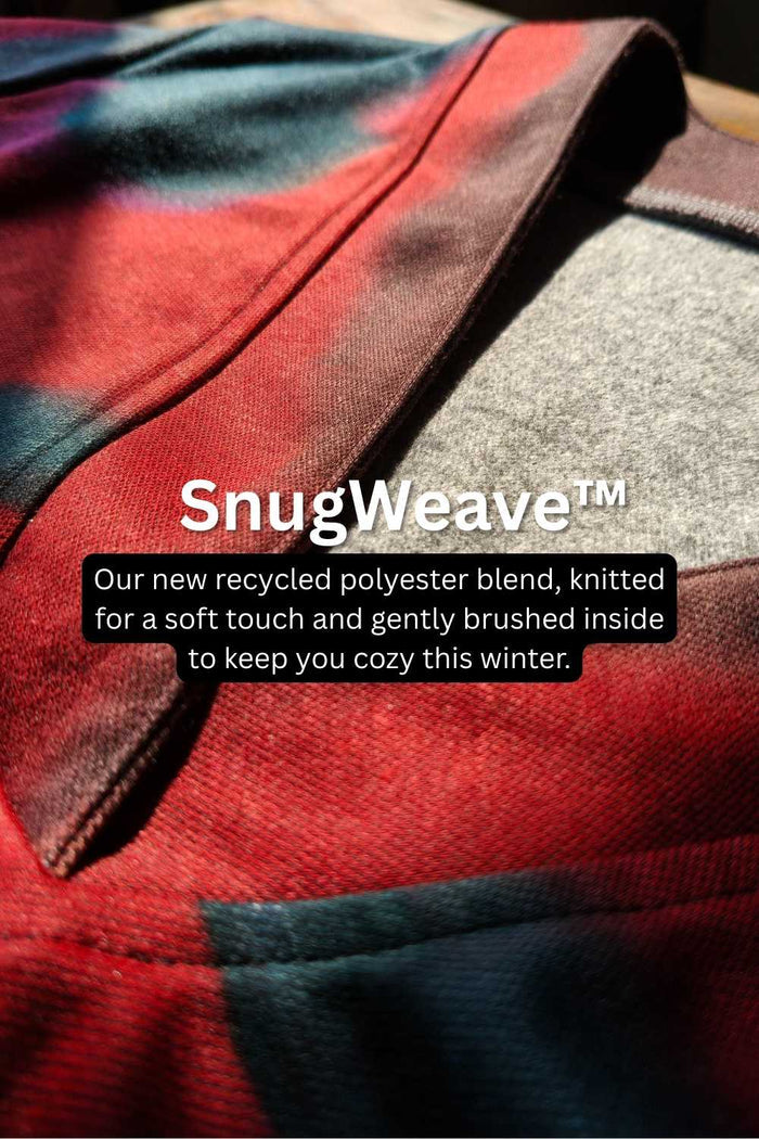 Plus Size Red Abstract SnugWeave Winter Top
