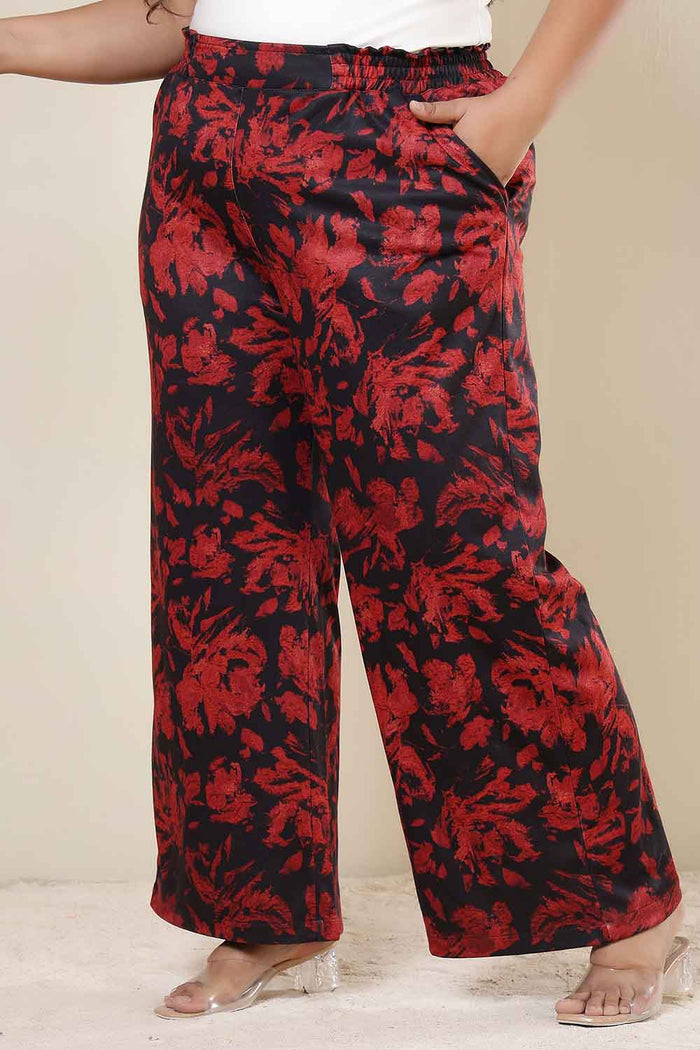 Plus Size Red Floral Kurta SnugWeave™ Winter Coord Set