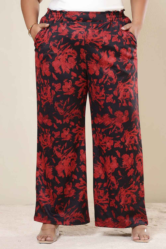 Plus Size Red Floral Kurta SnugWeave™ Winter Coord Set