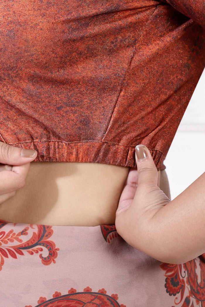 Plus Size Rustic Shimmer Readymade Blouse