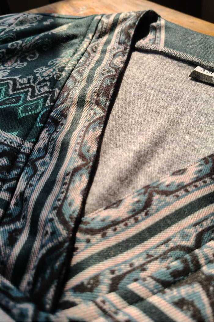 Plus Size Teal Printed SnugWeave™ Winter Kurta Coord Set