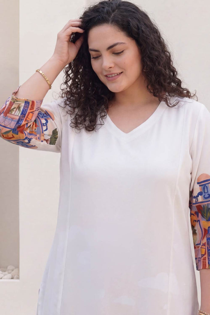 Plus Size Urban Art Print A-Line Dress