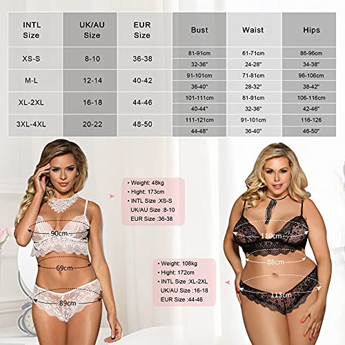 Plus Size White Lingerie Set for Women - Bra and Knickers UK Size 20-22