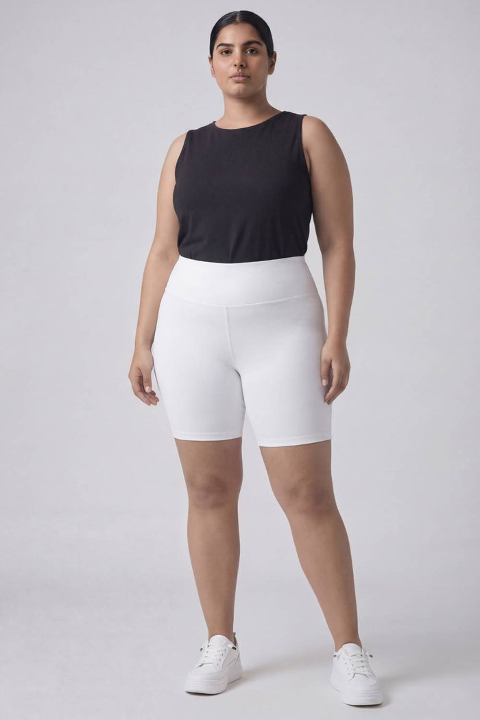 Plus Size White Tummy Shaper Shorts