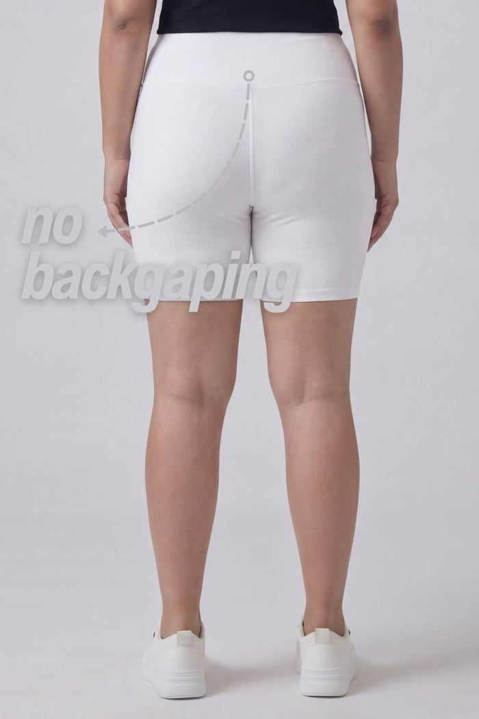 Plus Size White Tummy Shaper Shorts