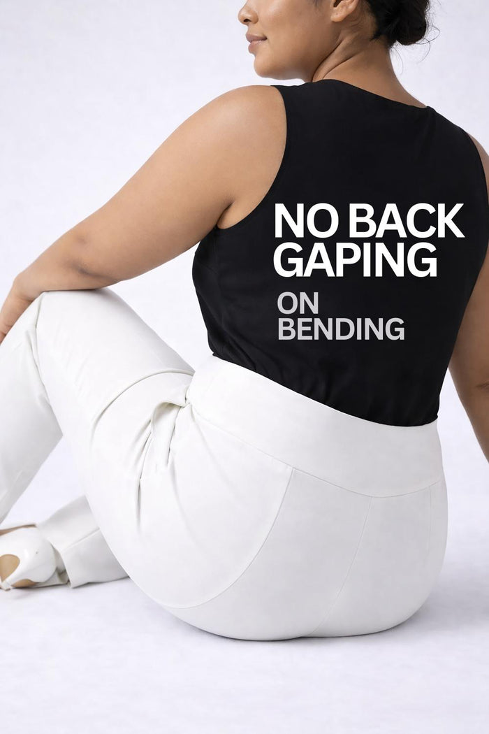 Plus Size White Tummy Shaper Straight Fit Pants