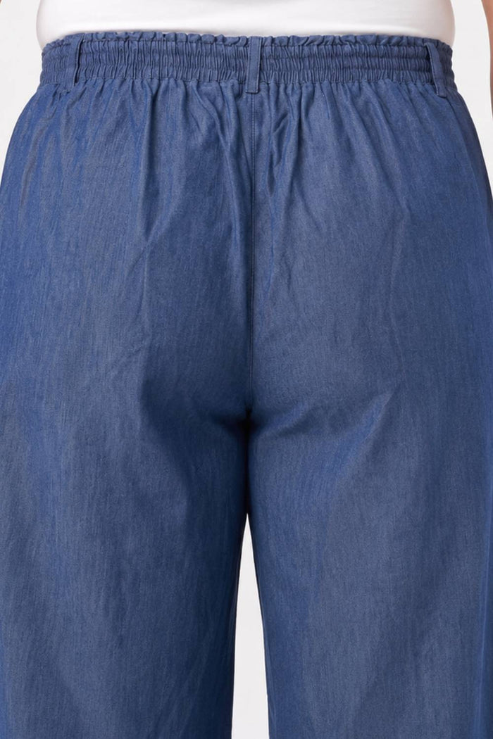 Plus Size Wide Leg Easy PullOn Dark Denim