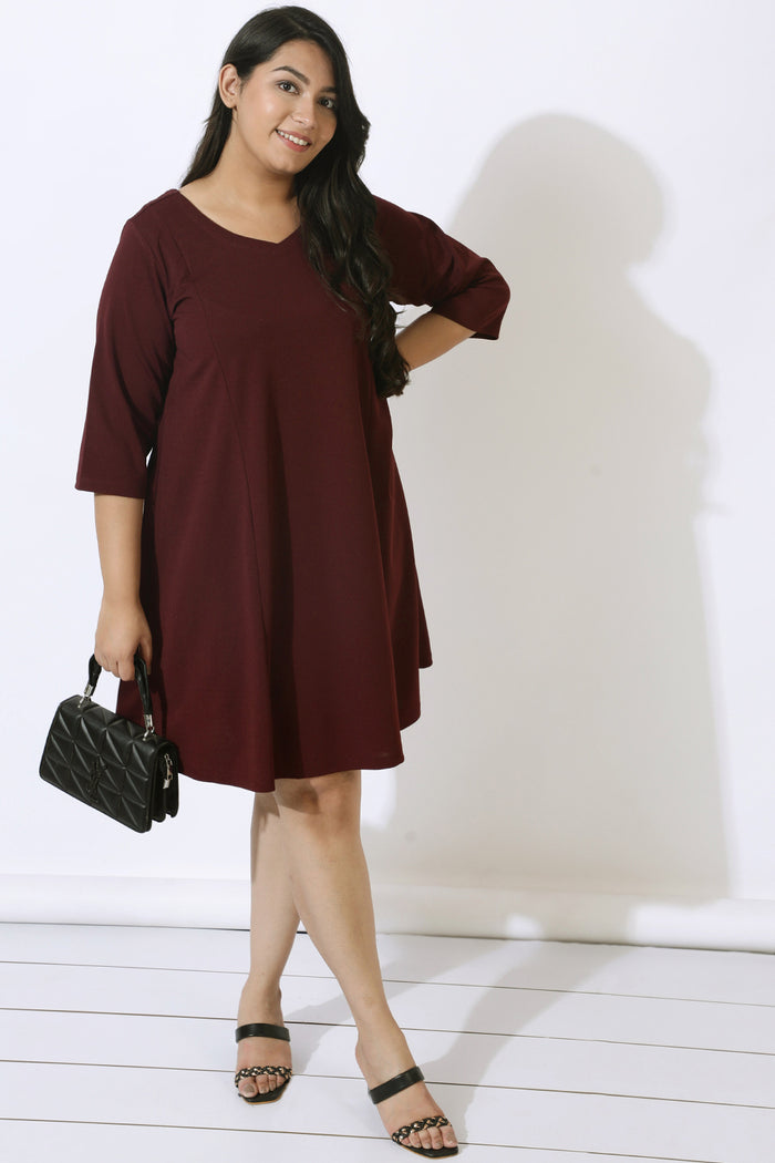 Plus Size Wine Dress