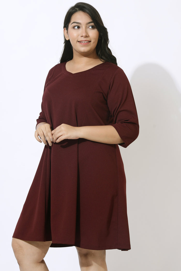 Plus Size Wine Dress