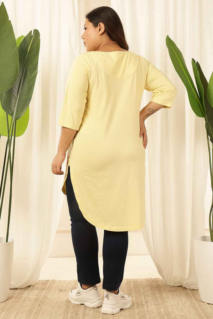 Plus Size Yellow Longline Tshirt