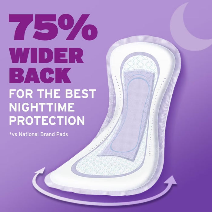 Poise Overnight Incontinence Pads Ultimate Extra Coverage, 8 Drop - 36 Ct - 2 Pack