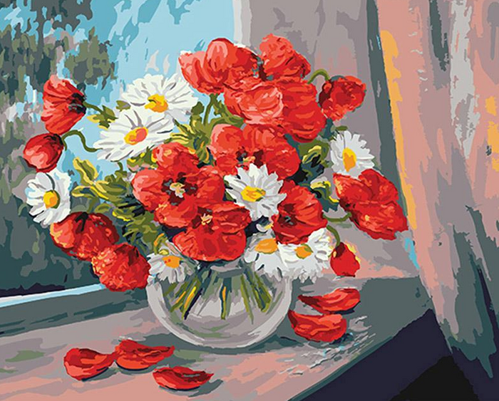 Daisies & Poppies Paint by Numbers