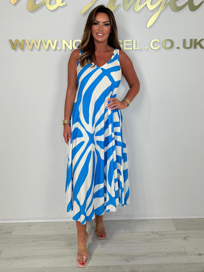 Print Maxi Dress With Pockets (4 Colours)