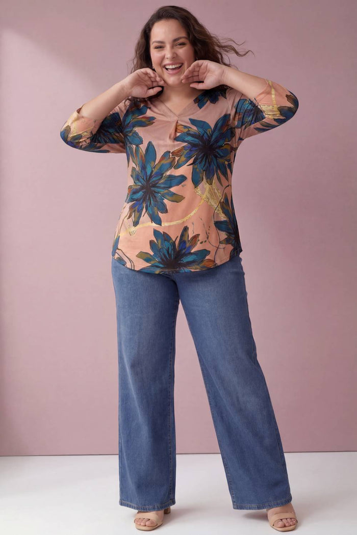 Purple Floral Plus Size Top