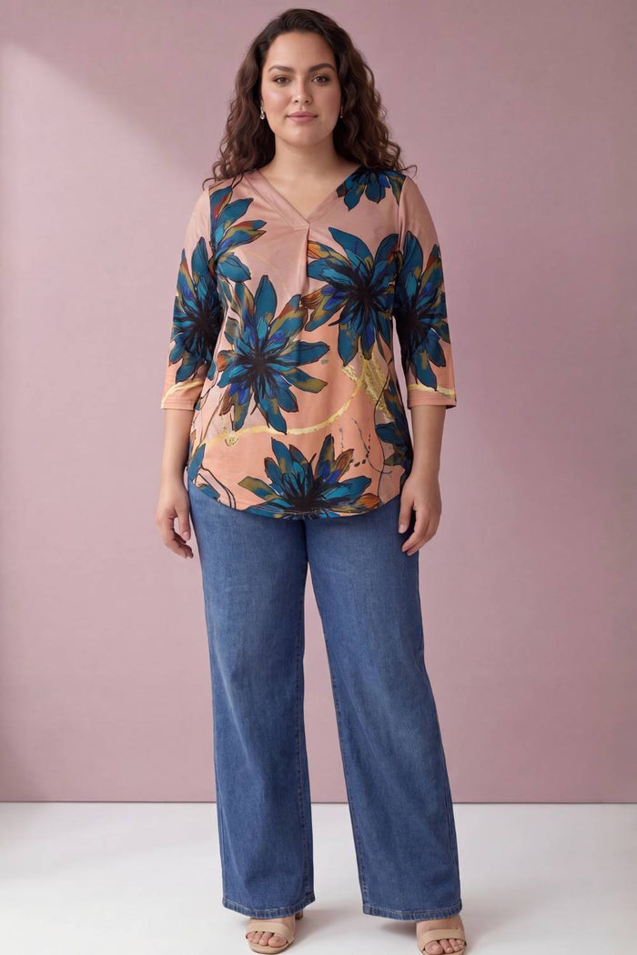 Purple Floral Plus Size Top