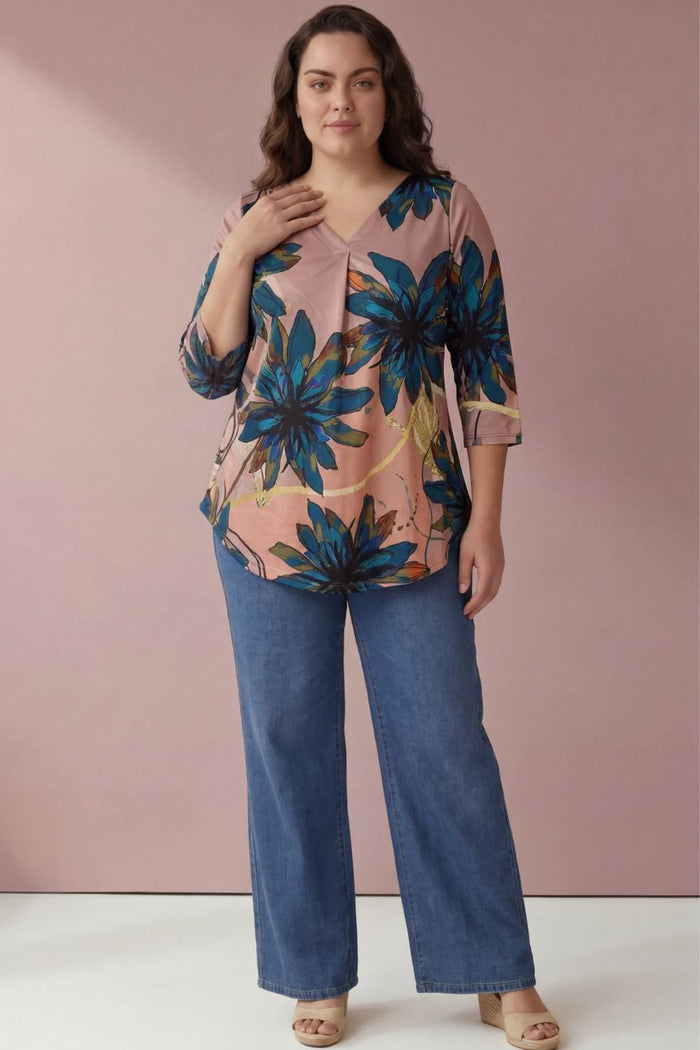 Purple Floral Plus Size Top