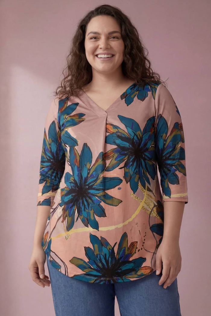 Purple Floral Plus Size Top