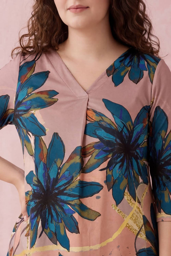 Purple Floral Plus Size Top