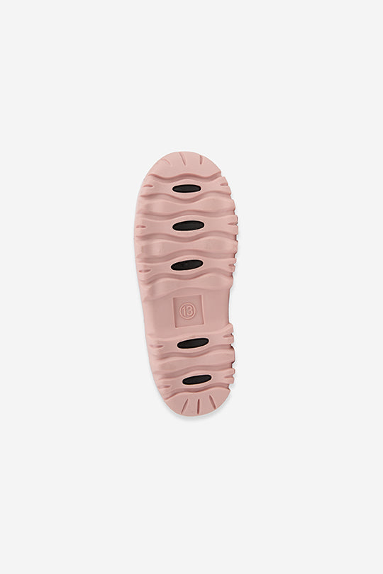 Deux par Deux girls' pale dusty pink quilted winter boots – treaded outsole