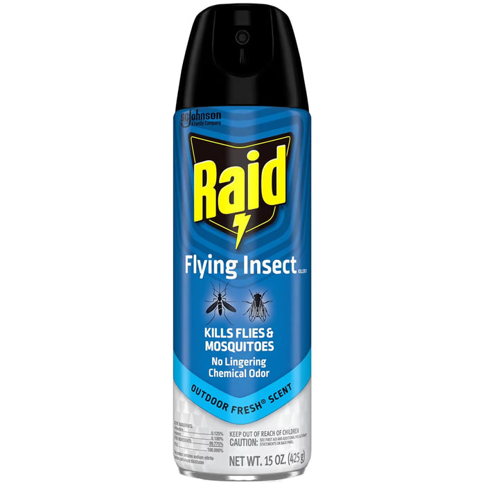 Raid Flying Insect Killer Outdoor Fresh Aerosol Spray for Flies & Mosquitoes - 15 oz - 12 Pack