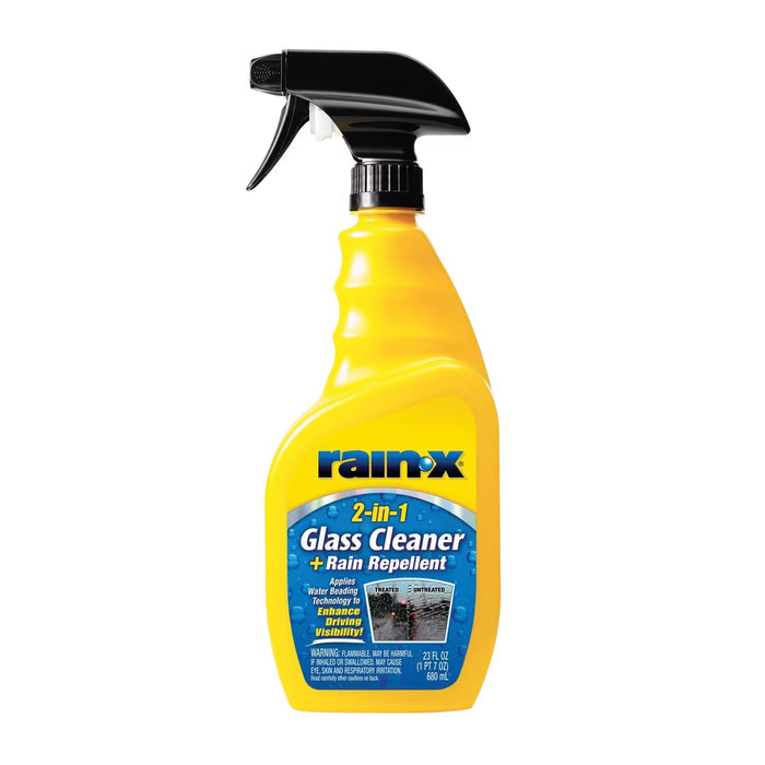 Rain-X 2-in-1 Glass Cleaner + Rain Repellent Streak-Free Automotive Glass Spray Unscented 23 oz - 6 Pack