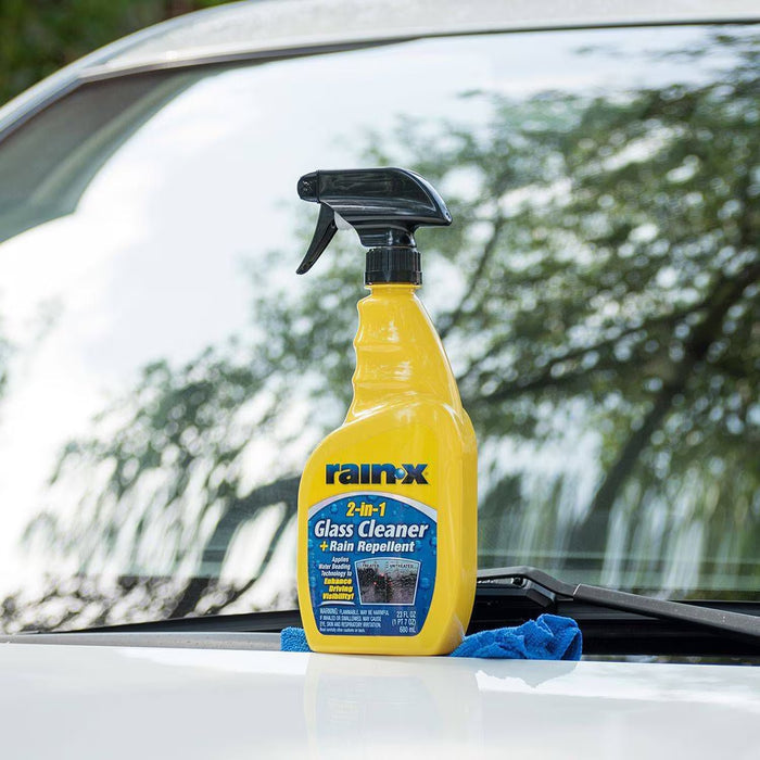 Rain-X 2-in-1 Glass Cleaner + Rain Repellent Streak-Free Automotive Glass Spray Unscented 23 oz - 6 Pack